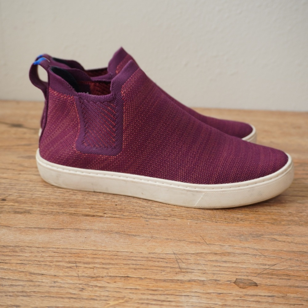 Rothy's Women's Size 9.5 Chelsea Sneaker Boot Purple Wild Berry Knit Slip On